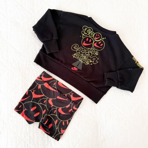 Nike Kids Black Red Smiley Face Coordinating Set 2T - Picture 4 of 4